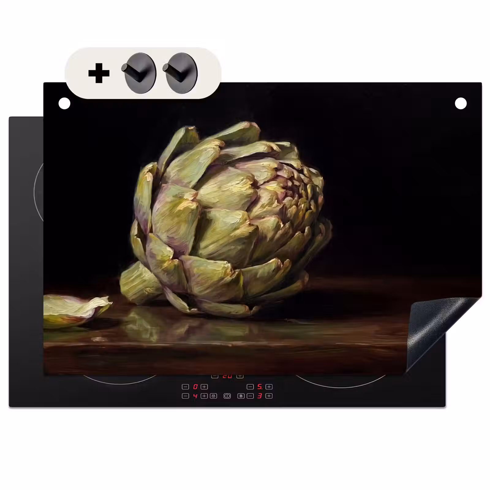 Inductie beschermer en spatscherm (2in1) - Artichok - Eten - Klassiek — 1