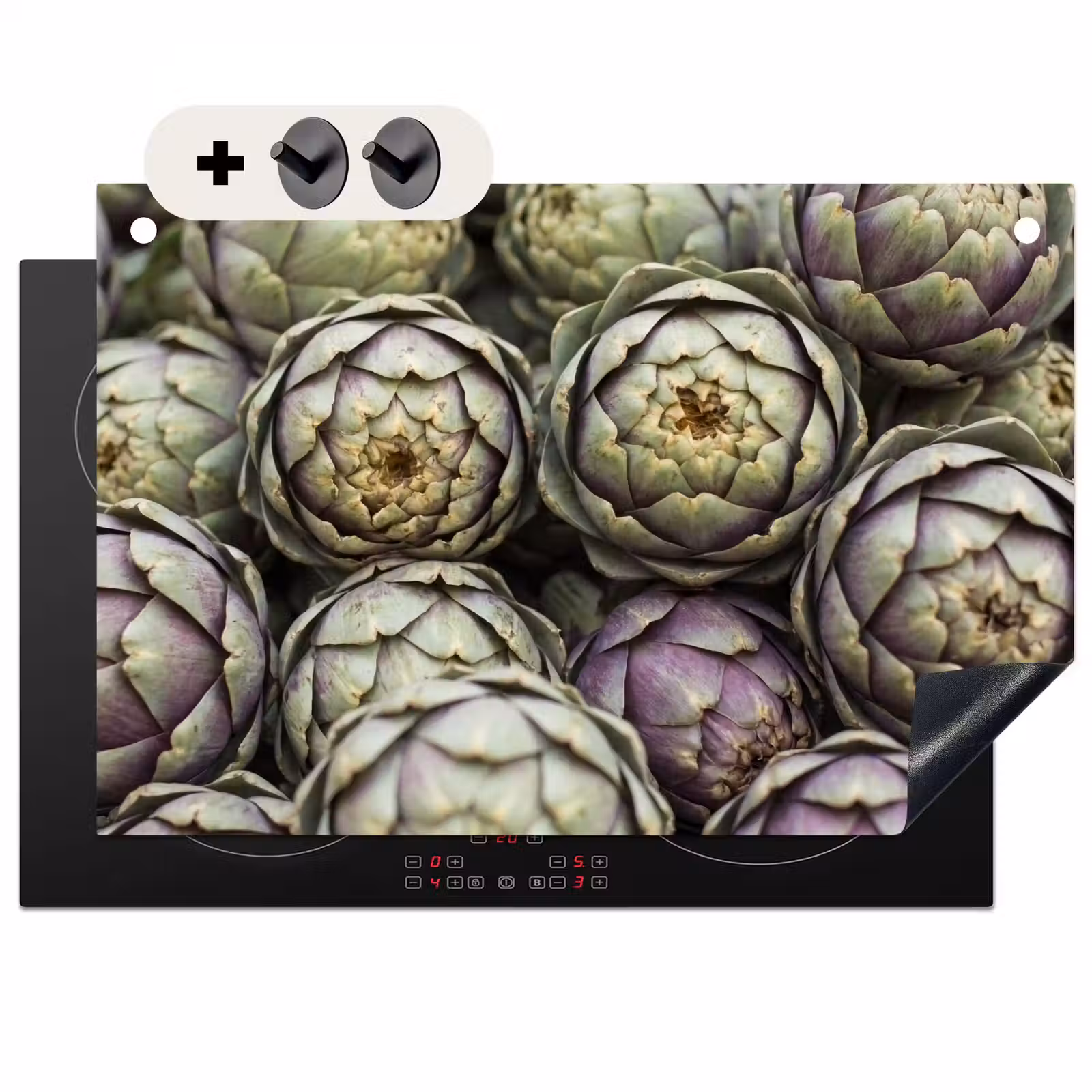 Inductie beschermer en spatscherm (2in1) - Groenten - Vers - Eten — 1