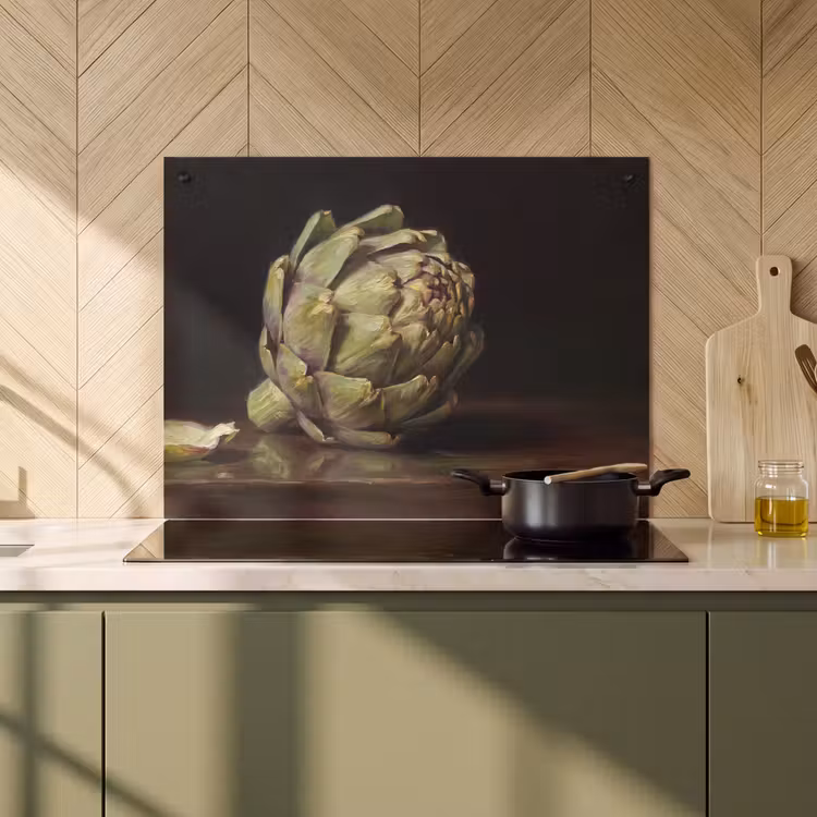 Inductie beschermer en spatscherm (2in1) - Artichok - Eten - Klassiek — 2