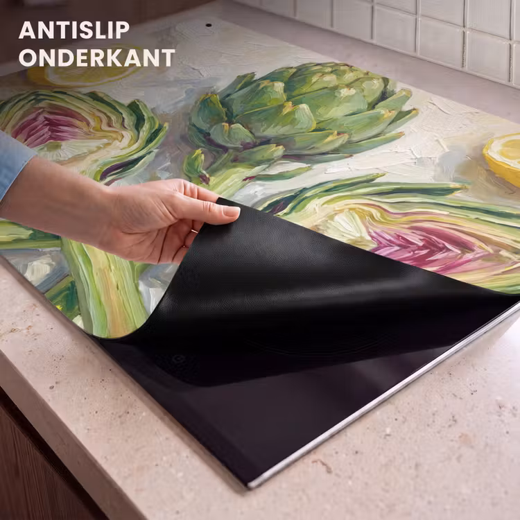 Inductie beschermer en spatscherm (2in1) - Artisjok - Citroen - Eten — 4