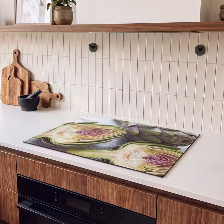Inductie beschermer en spatscherm (2in1) - Artisjok - Doorgesneden - Eten — 3