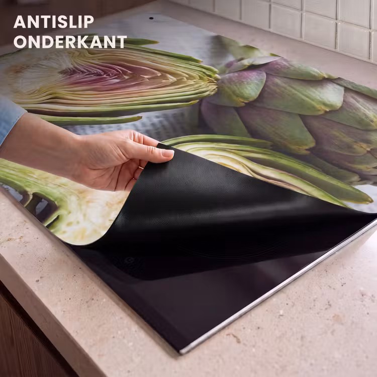 Inductie beschermer en spatscherm (2in1) - Artisjok - Doorgesneden - Eten — 4
