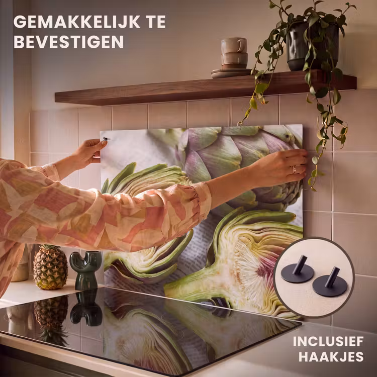 Inductie beschermer en spatscherm (2in1) - Artisjok - Doorgesneden - Eten — 7