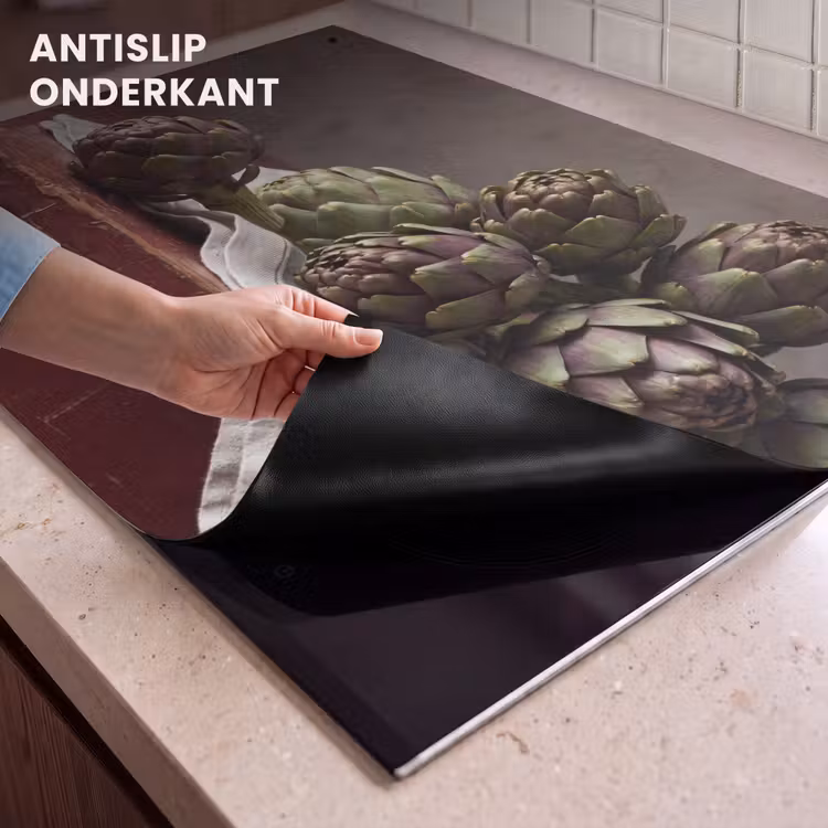 Inductie beschermer en spatscherm (2in1) - Artisjok - Eten - Rustiek — 4
