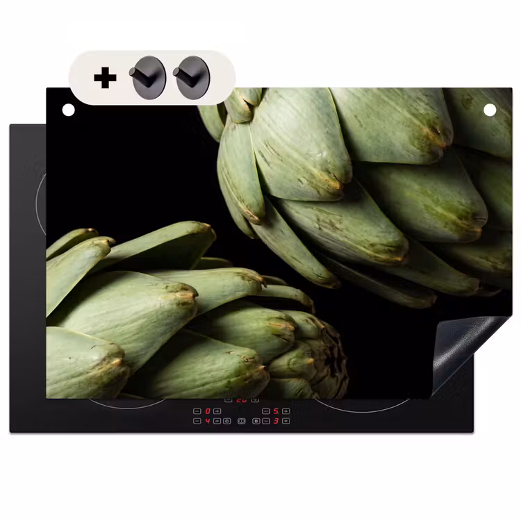 Inductie beschermer en spatscherm (2in1) - Artisjok - Groen - Eten — 1