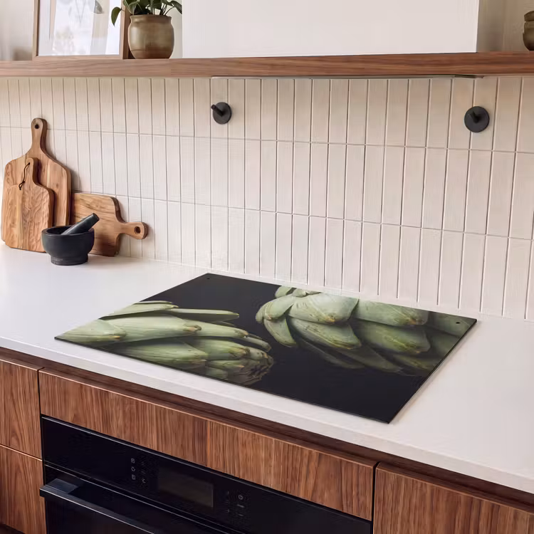 Inductie beschermer en spatscherm (2in1) - Artisjok - Groen - Eten — 3