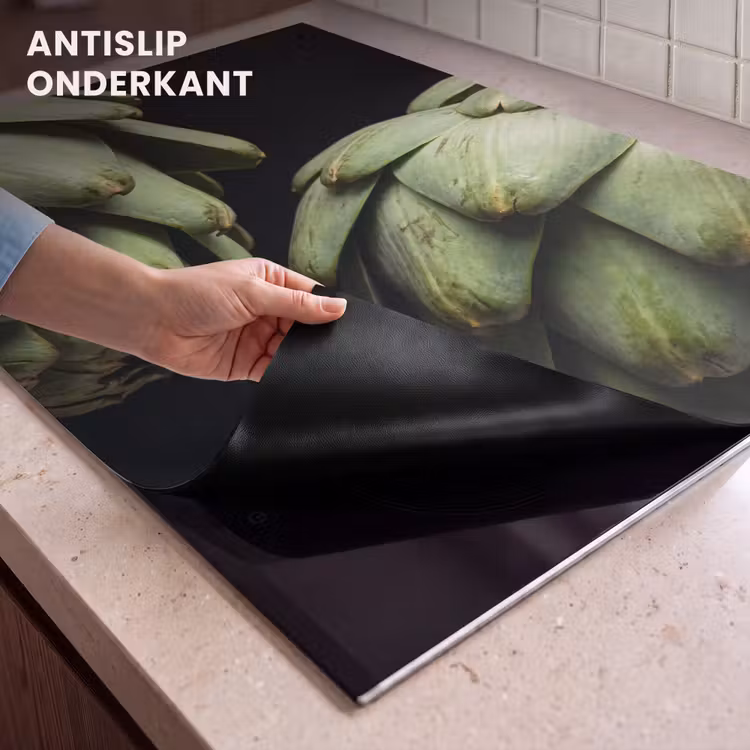 Inductie beschermer en spatscherm (2in1) - Artisjok - Groen - Eten — 4