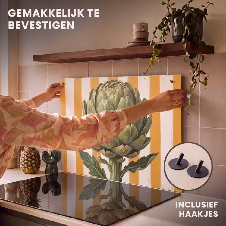 Inductie beschermer en spatscherm (2in1) - Artisjok - Modern - Groente — 7