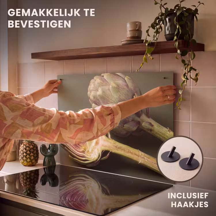 Inductie beschermer en spatscherm (2in1) - Artisjok - Paars - Voedsel — 7