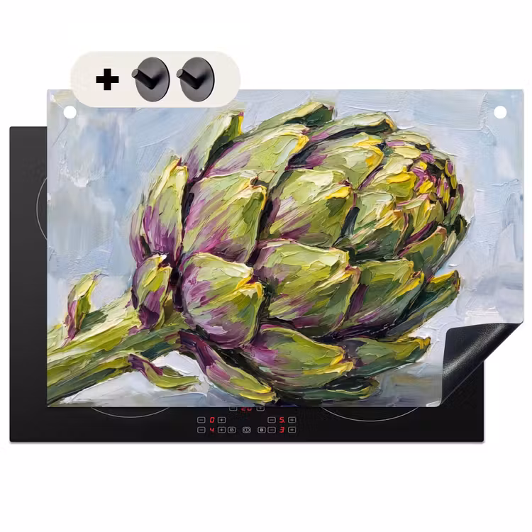 Inductie beschermer en spatscherm (2in1) - Eten - Artisjok - Modern — 1