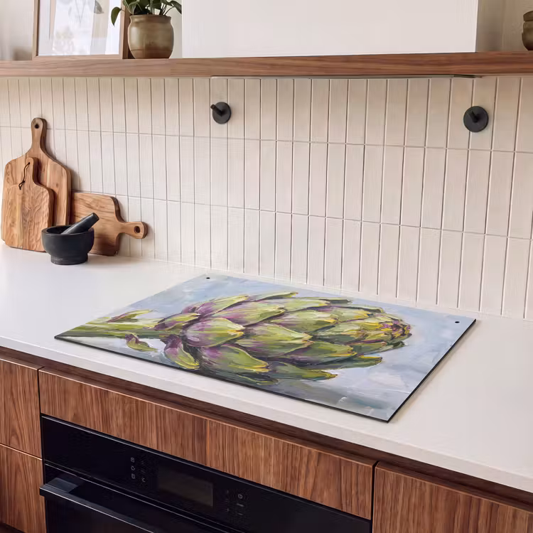 Inductie beschermer en spatscherm (2in1) - Eten - Artisjok - Modern — 3