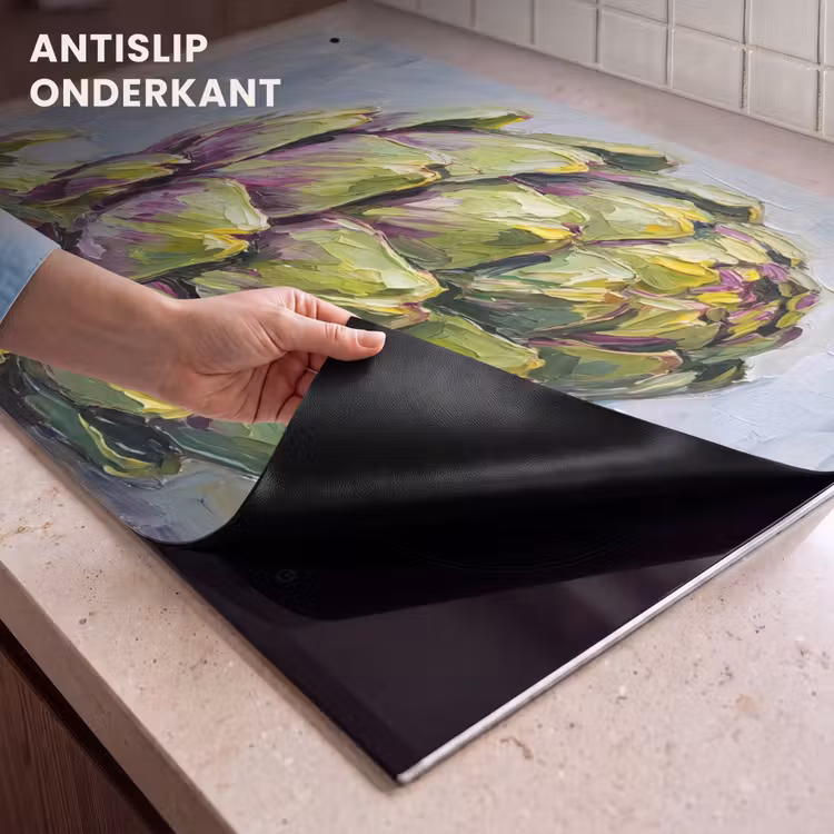 Inductie beschermer en spatscherm (2in1) - Eten - Artisjok - Modern — 4