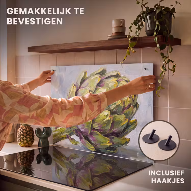 Inductie beschermer en spatscherm (2in1) - Eten - Artisjok - Modern — 7