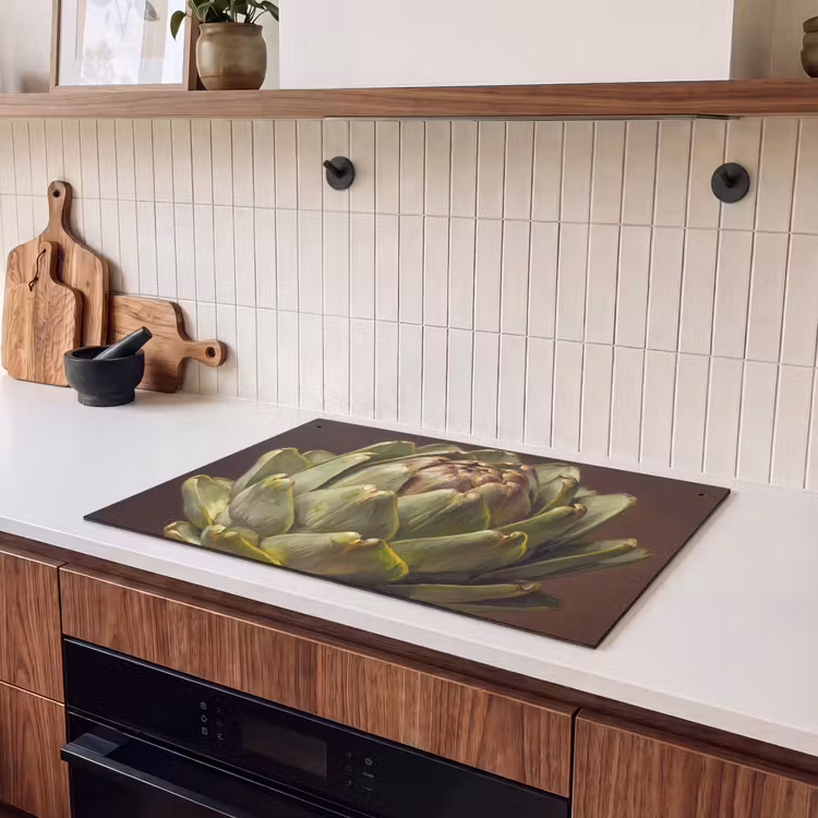 Inductie beschermer en spatscherm (2in1) - Groente - Artisjok - Groen — 3