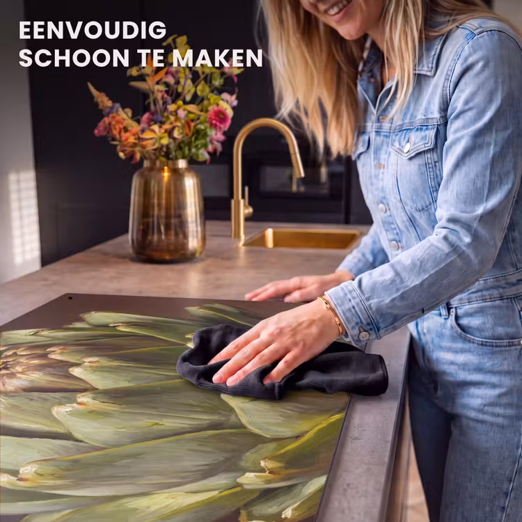 Inductie beschermer en spatscherm (2in1) - Groente - Artisjok - Groen — 5