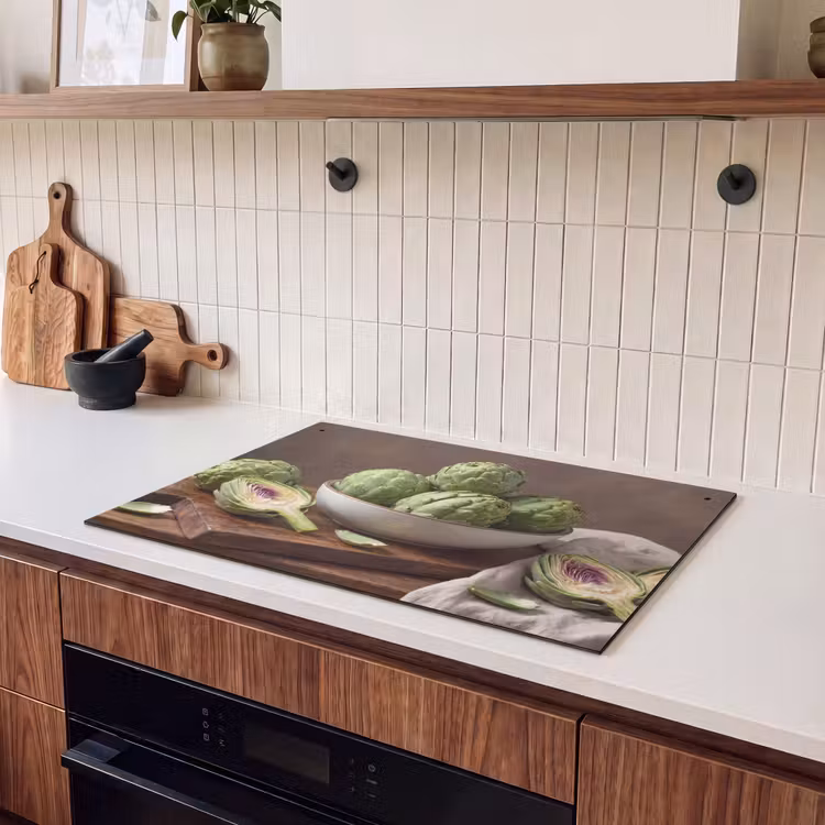 Inductie beschermer en spatscherm (2in1) - Groenten - Artisjok - Keuken — 3