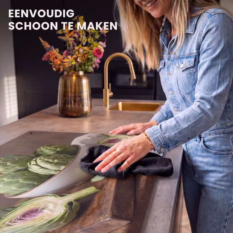 Inductie beschermer en spatscherm (2in1) - Groenten - Artisjok - Keuken — 5