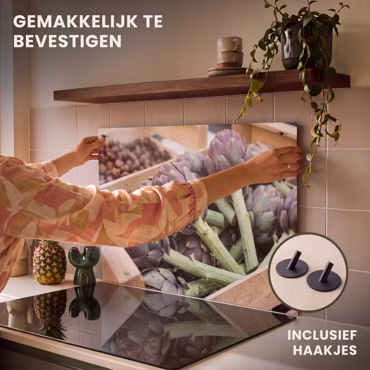 Inductie beschermer en spatscherm (2in1) - Groenten - Markt - Vers — 7