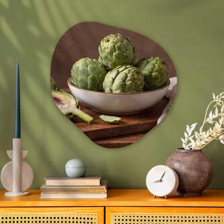 Organisch schilderij - Glas - Groenten - Artisjok - Keuken — 2