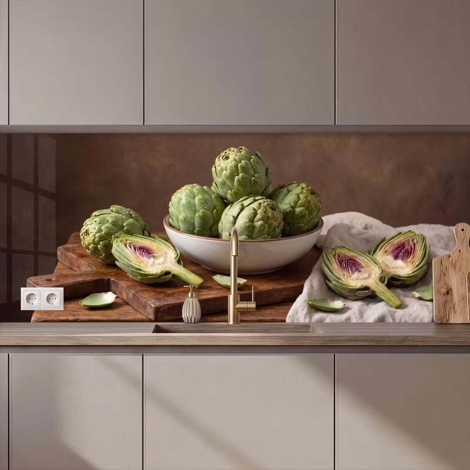 Keuken achterwand - Groenten - Artisjok - Keuken — 1