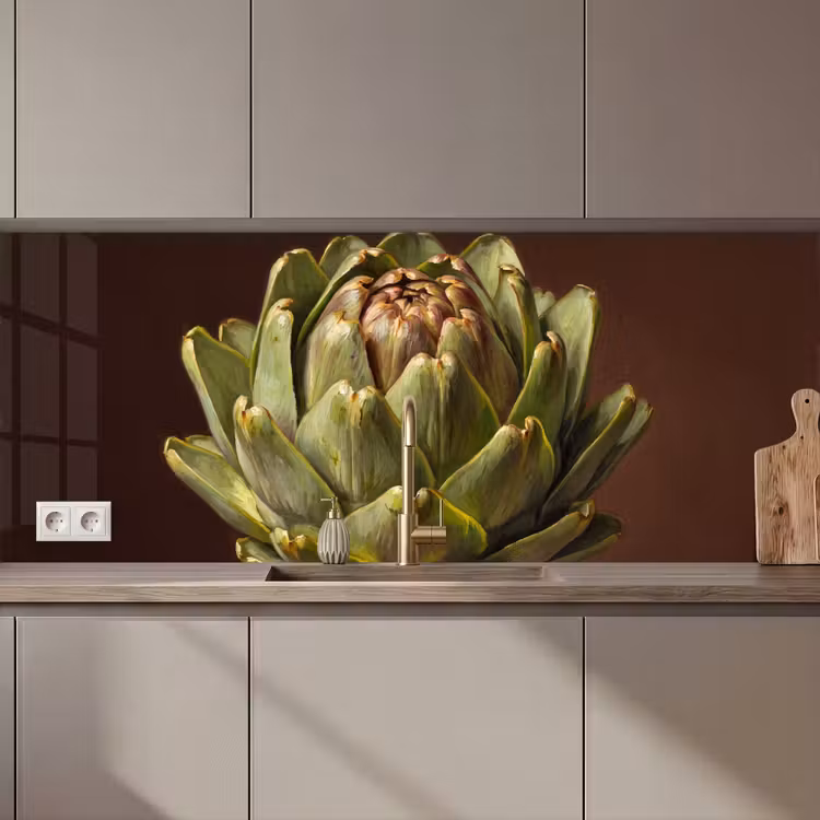 Keuken achterwand - Groente - Artisjok - Groen — 1