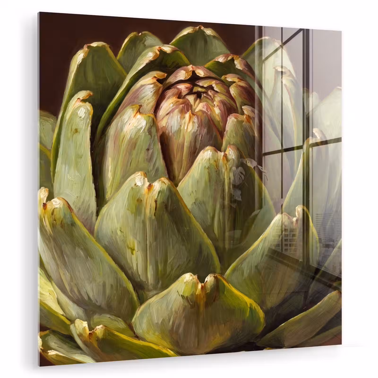 Glas schilderij - Groente - Artisjok - Groen — 1
