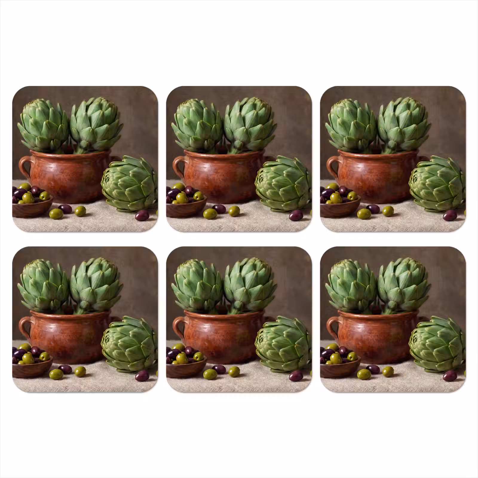 Onderzetter - Artisjokken - Olijven - Eten — 1