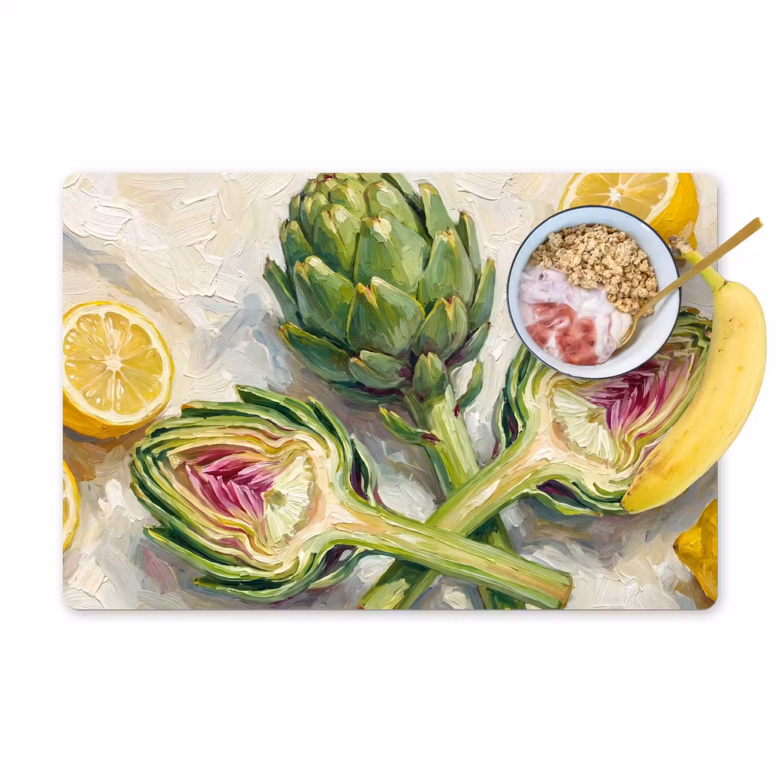 Placemat - 6 stuks - Artisjok - Citroen - Eten — 1