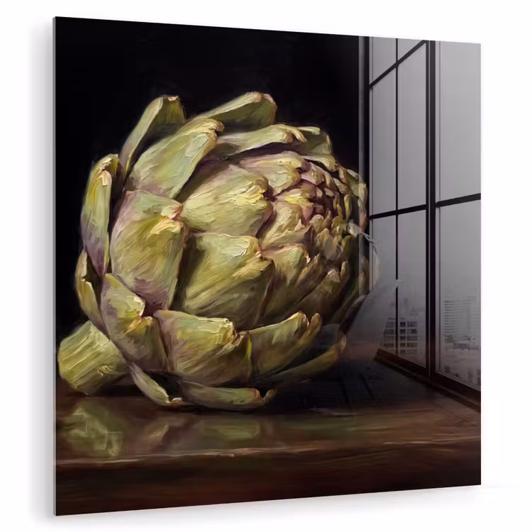 Glas schilderij - Artichok - Eten - Klassiek — 1