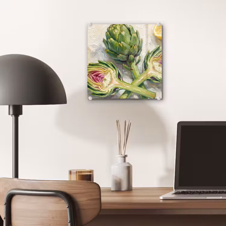 Glas schilderij - Artisjok - Citroen - Eten — 7