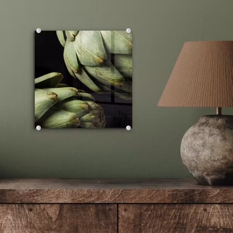 Glas schilderij - Artisjok - Groen - Eten — 4