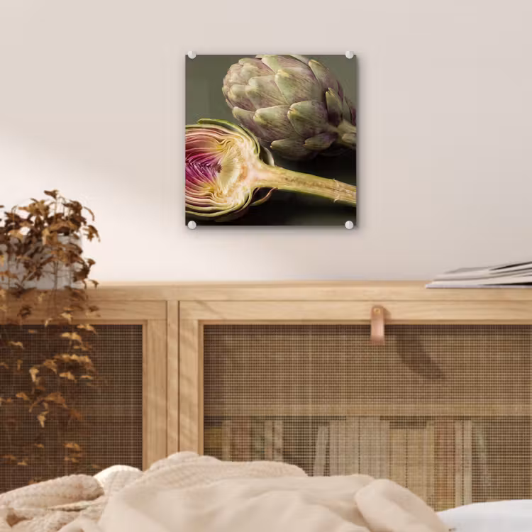 Glas schilderij - Artisjok - Paars - Voedsel — 5