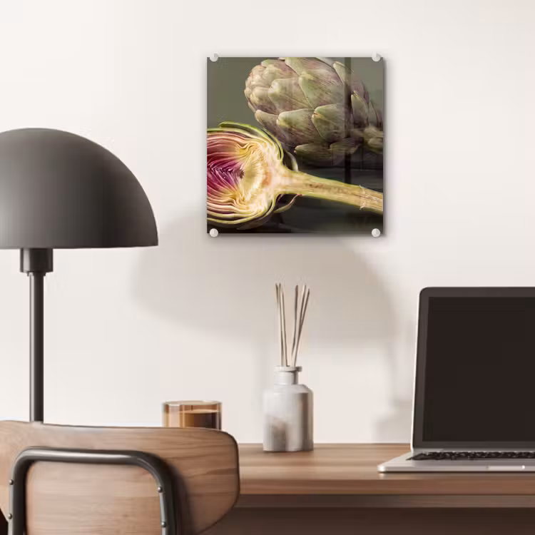 Glas schilderij - Artisjok - Paars - Voedsel — 7