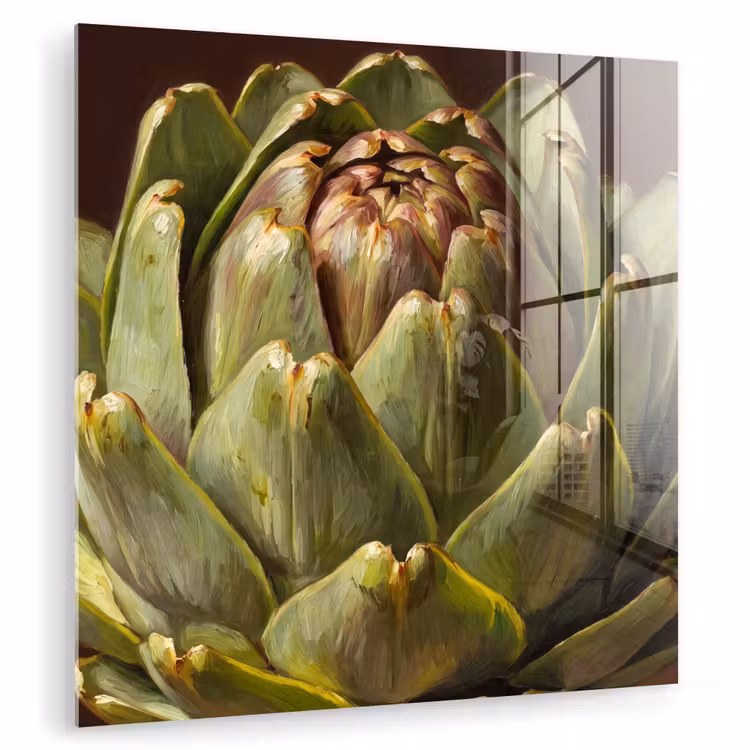 Glas schilderij - Groente - Artisjok - Groen — 1