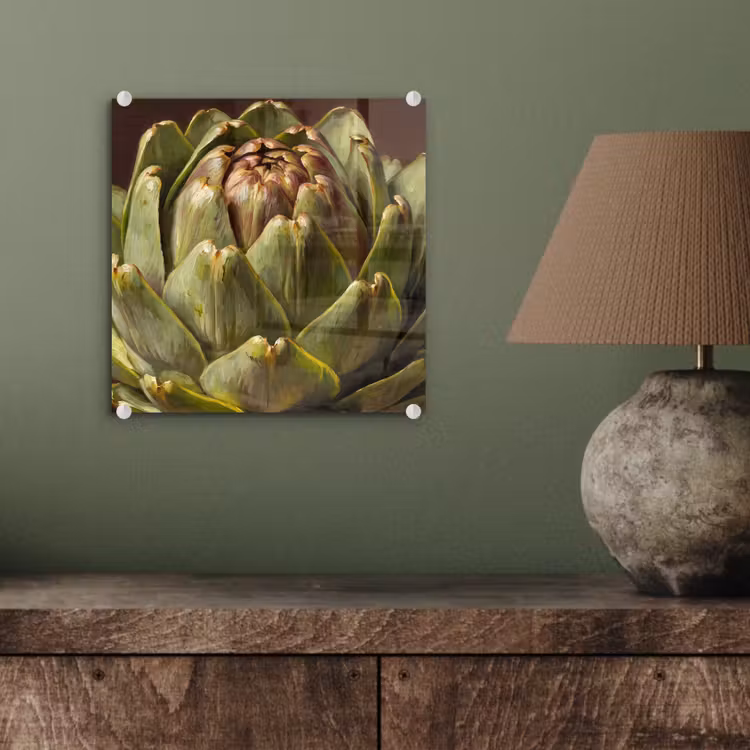 Glas schilderij - Groente - Artisjok - Groen — 4