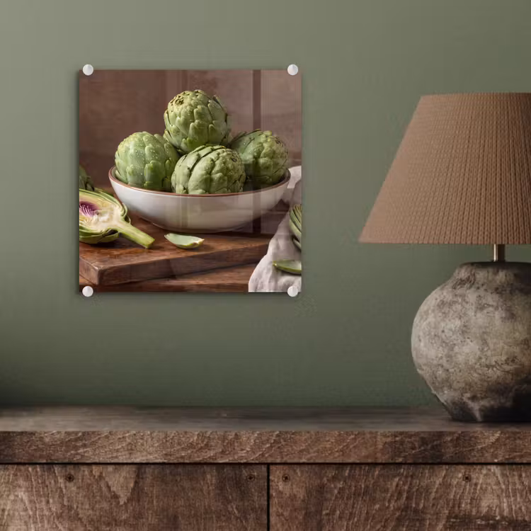 Glas schilderij - Groenten - Artisjok - Keuken — 4