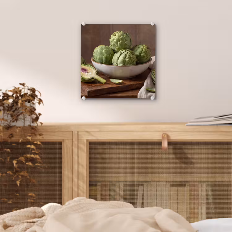 Glas schilderij - Groenten - Artisjok - Keuken — 5