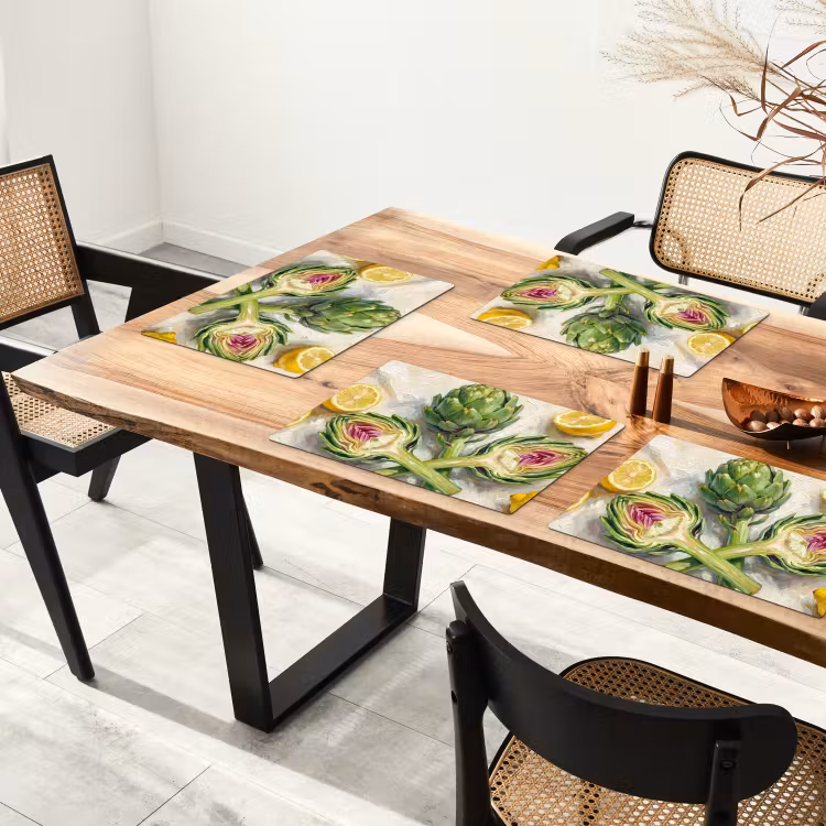 Placemat - 6 stuks - Artisjok - Citroen - Eten — 5