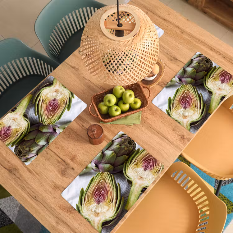 Placemat - 6 stuks - Artisjok - Doorgesneden - Eten — 6