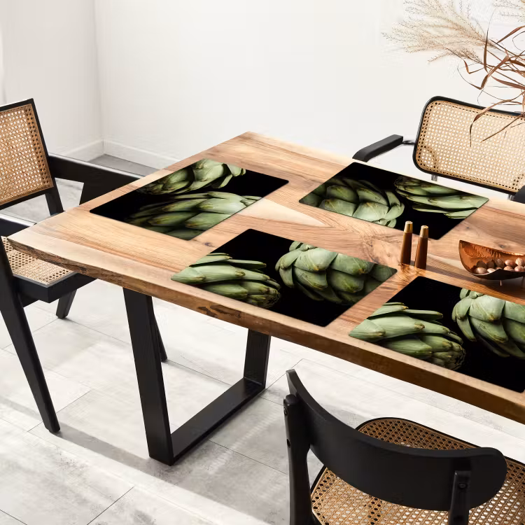 Placemat - 6 stuks - Artisjok - Groen - Eten — 5