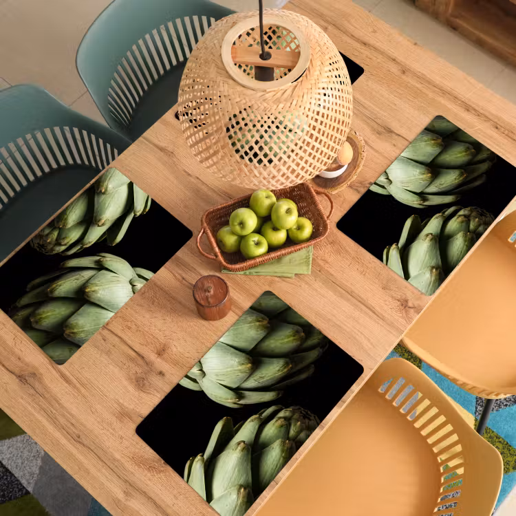 Placemat - 6 stuks - Artisjok - Groen - Eten — 6
