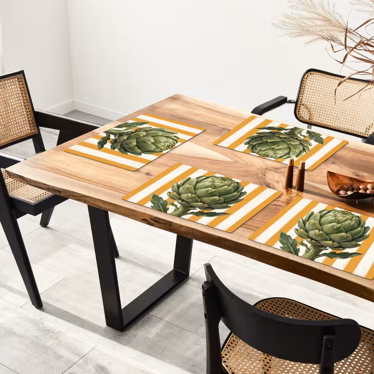 Placemat - 6 stuks - Artisjok - Modern - Groente — 5