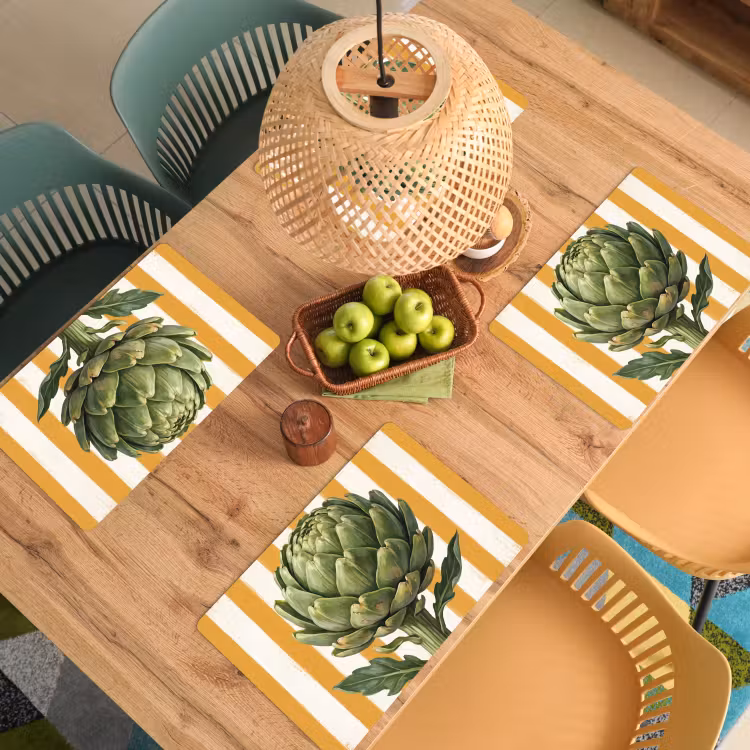 Placemat - 6 stuks - Artisjok - Modern - Groente — 6