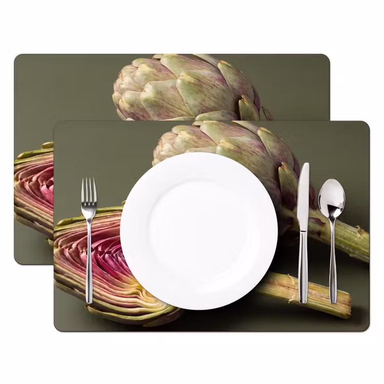Placemat - 6 stuks - Artisjok - Paars - Voedsel — 2