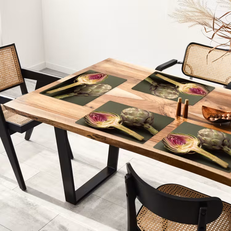 Placemat - 6 stuks - Artisjok - Paars - Voedsel — 5