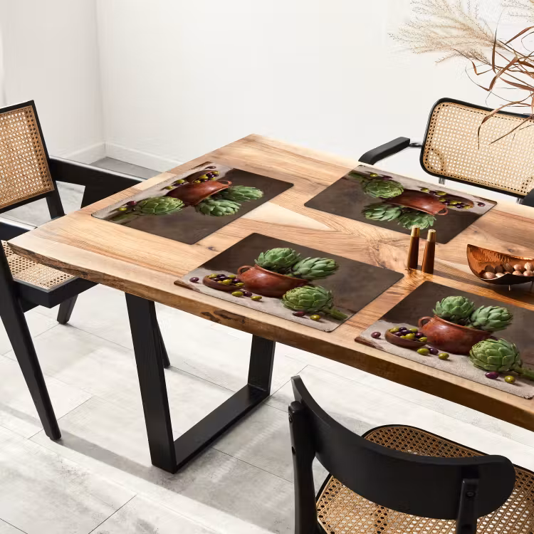 Placemat - 6 stuks - Artisjokken - Olijven - Eten — 5