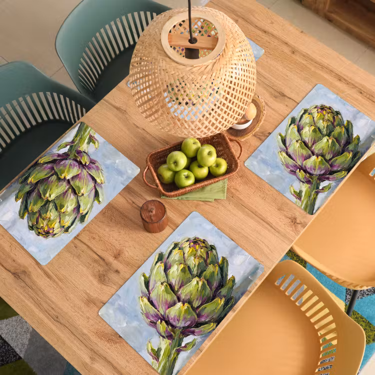 Placemat - 6 stuks - Eten - Artisjok - Modern — 6