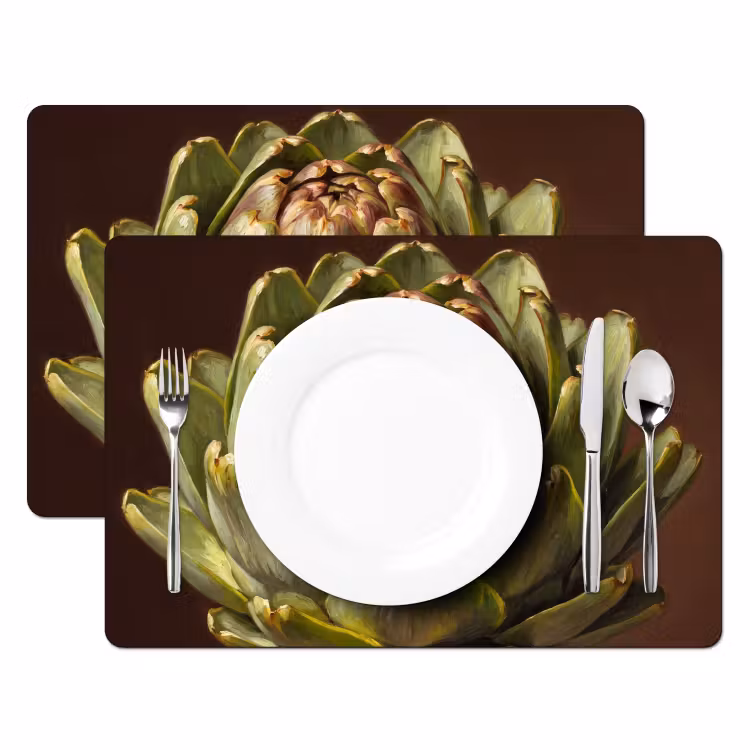 Placemat - 6 stuks - Groente - Artisjok - Groen — 2