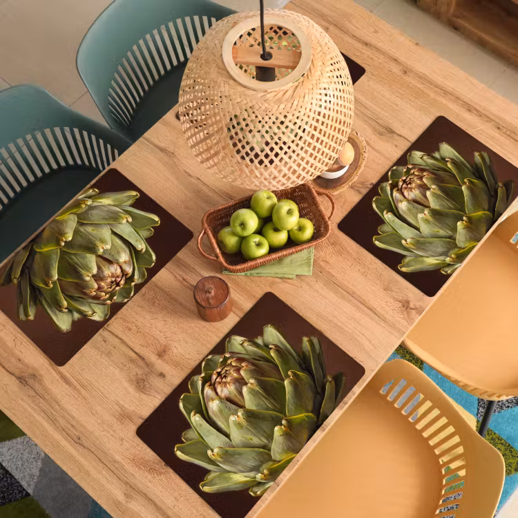 Placemat - 6 stuks - Groente - Artisjok - Groen — 6