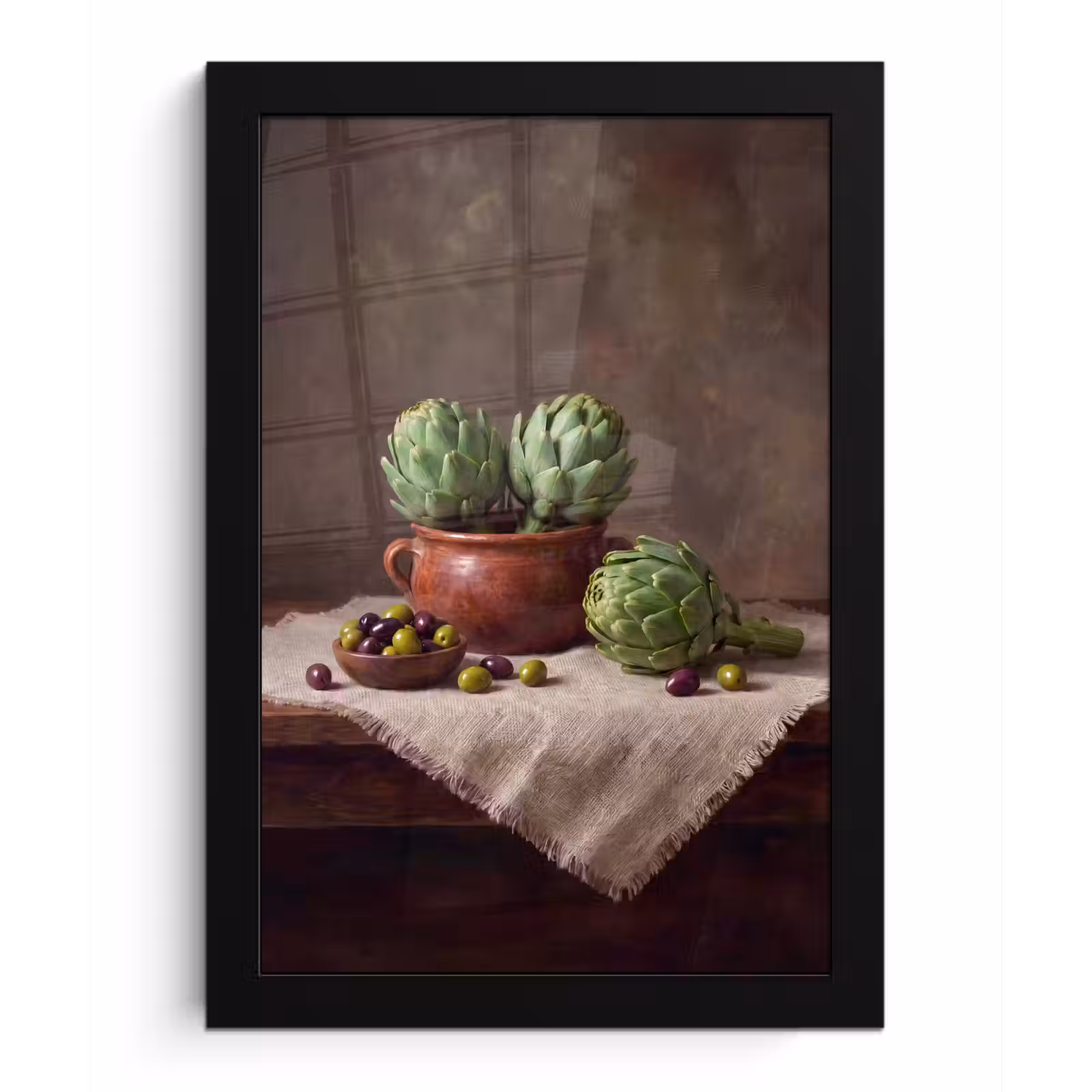 Poster met lijst - Artisjokken - Olijven - Eten — 1